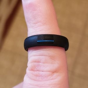 Thin Blue Line Groove Life Silicone Ring